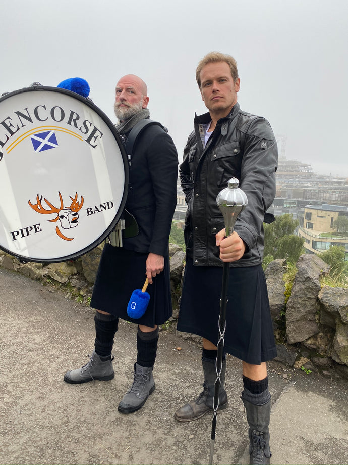 Graham McTavish & Sam Heughan Given Honorary Membership of Glencorse Pipe Band